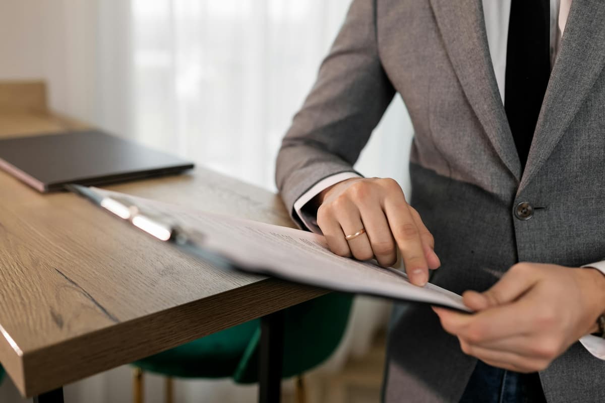 Professional reviewing SBA loan package